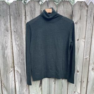 Forest Green Merino Wool Turtleneck Sweater